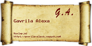 Gavrila Alexa névjegykártya